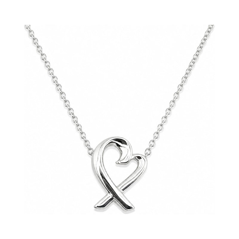 Tiffany & Co 925 Silver Picasso Loving Heart Mini Pendant Necklace 92 5