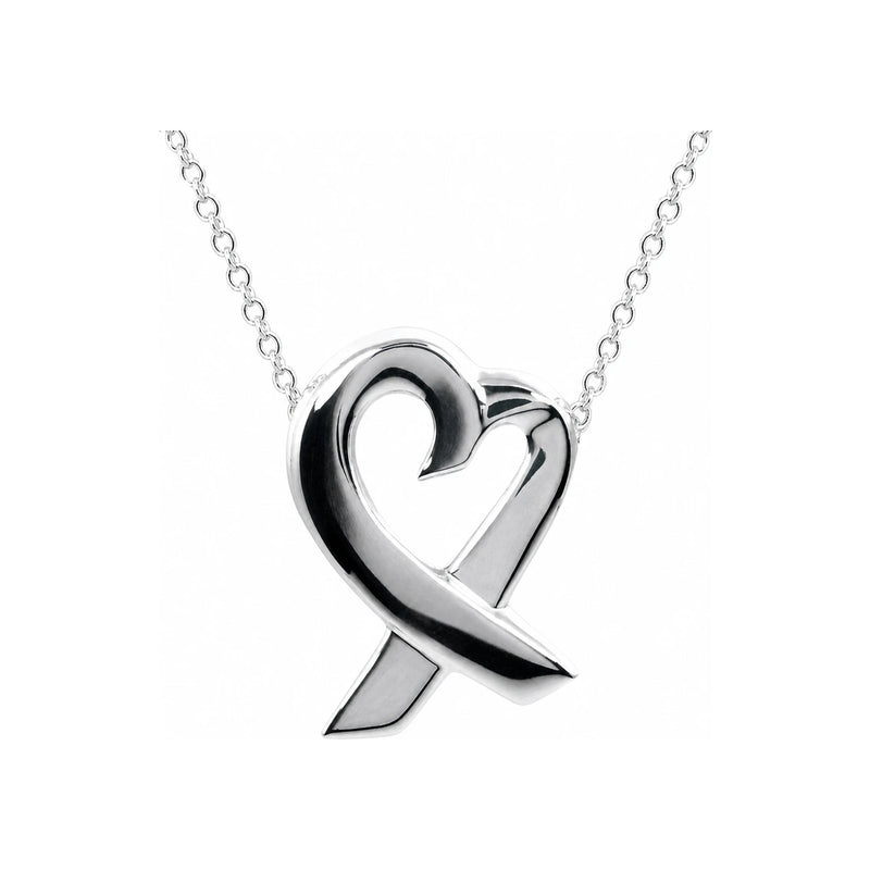 Tiffany & Co 925 Sterling Silver Picasso Loving Heart Pendant Necklace 92 5