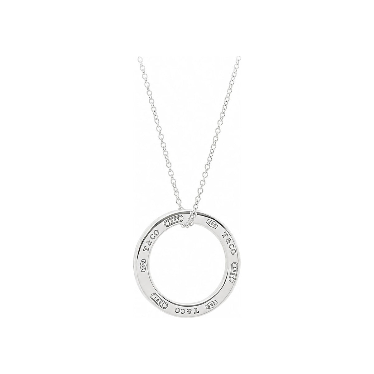 Tiffany & Co Circle Pendant Necklace with Shopping Bag 25049179