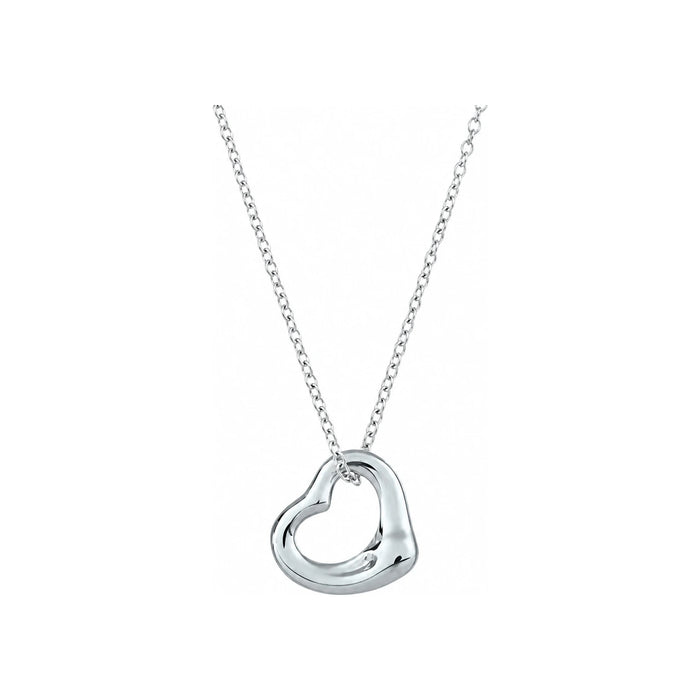 Tiffany & Co 925 Sterling Silver Open Heart Pendant Necklace