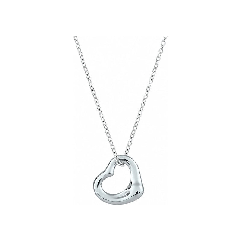 Tiffany & Co 925 Sterling Silver Open Heart Pendant Necklace