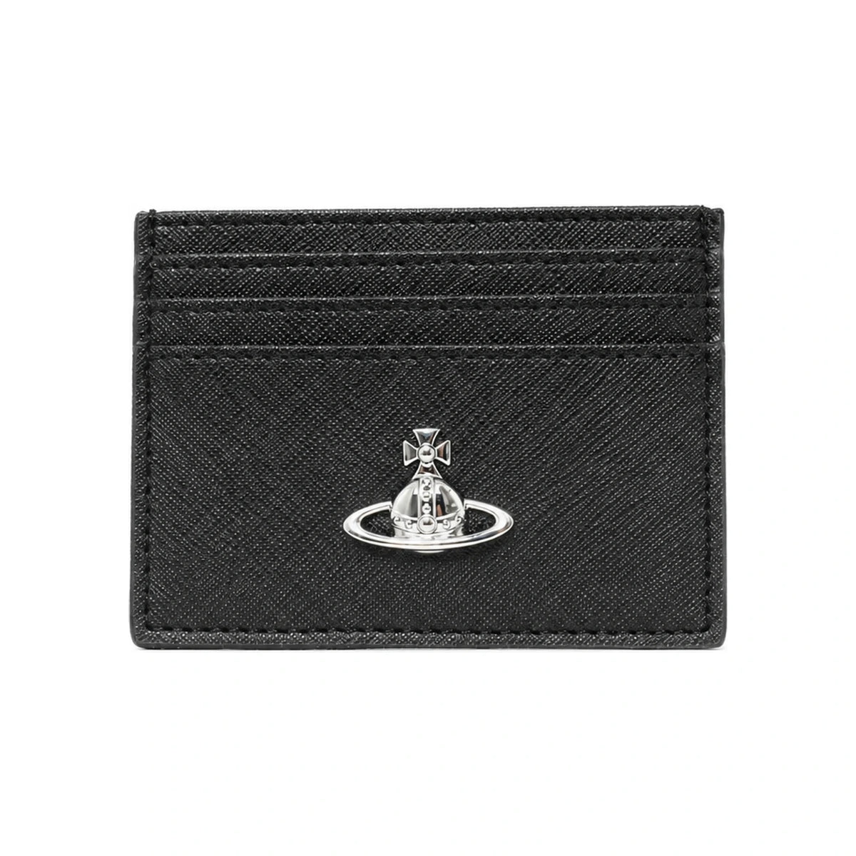 Vivienne Westwood Saffiano Leather Flat Card Holder Black