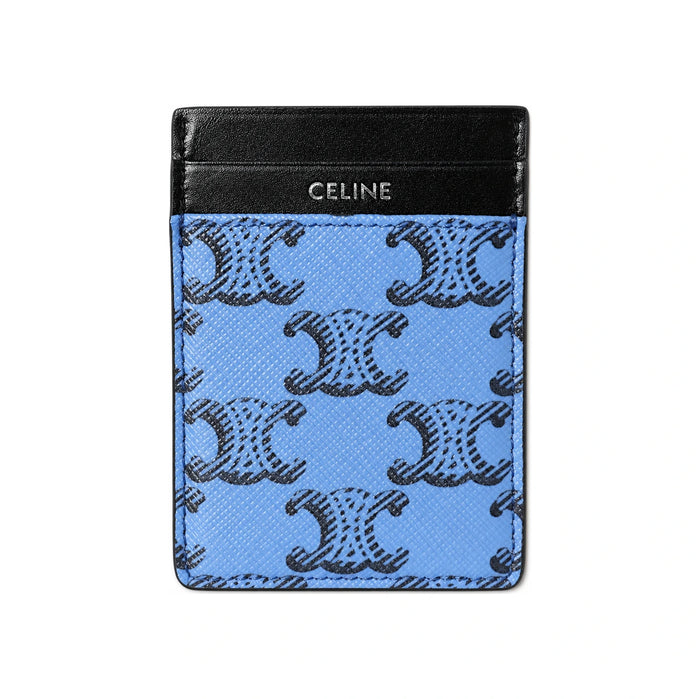 CELINE Triomphe Canvas MagSafe Magnetic Card Holder Ultra Blue