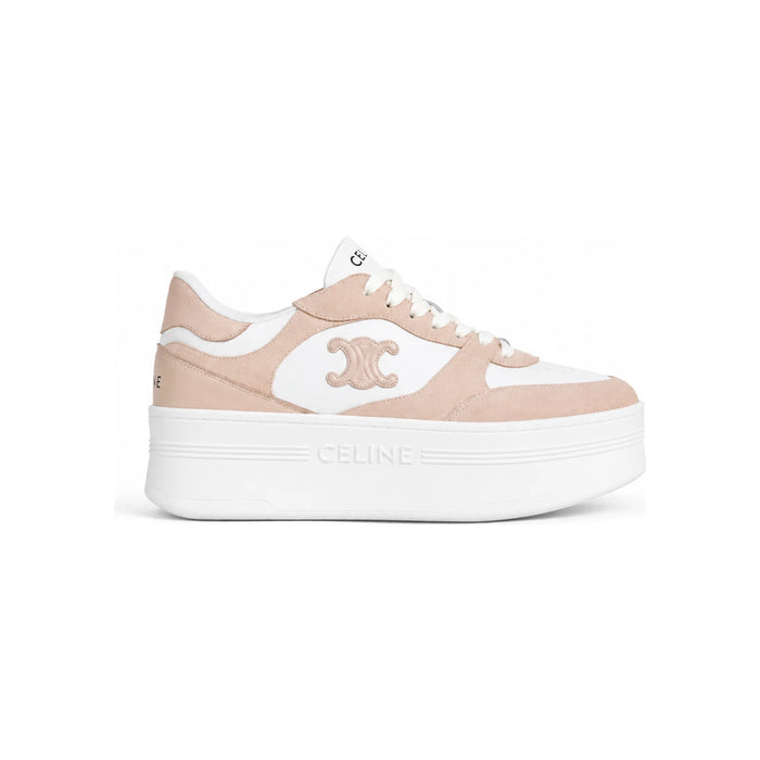 CELINE Triomphe Patch Block Wedge Sneakers Calfskin Suede Optic 366475322C 02IB