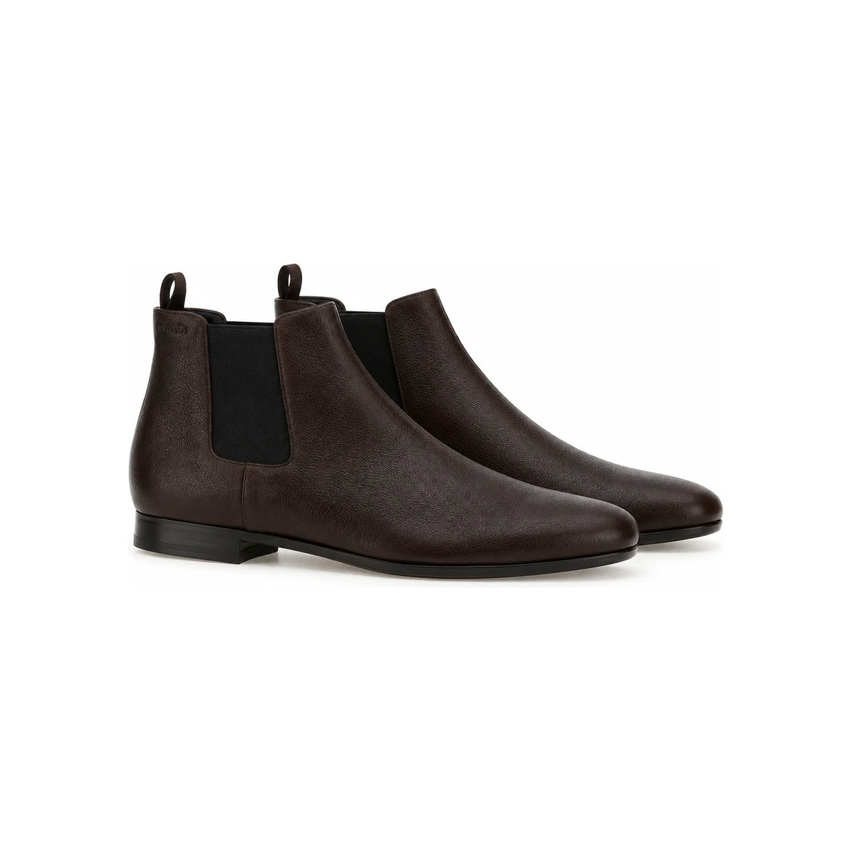 PRADA Black Leather Chelsea Boots for Men