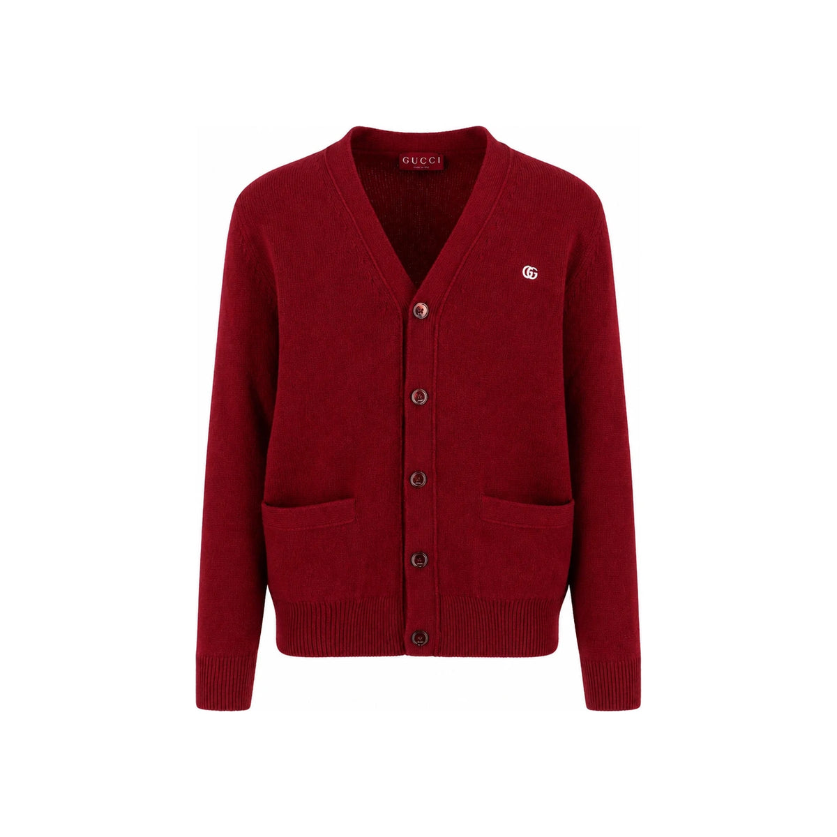 GUCCI Wool Knit Cardigan Men Red