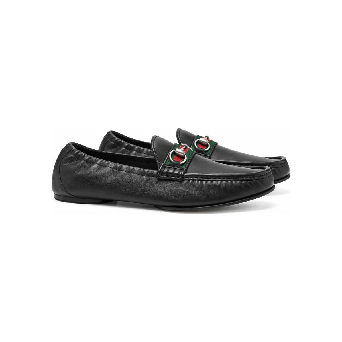 GUCCI Black Leather Loafers for Men