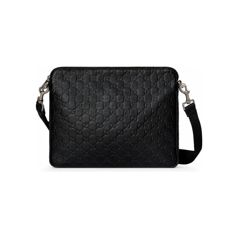 GUCCI GG Emblem Medium Crossbody Bag Black
