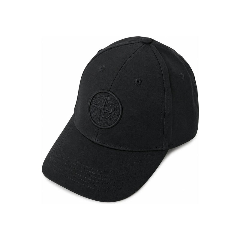 STONE ISLAND Compass Logo Embroidered Cotton Cap Black Men