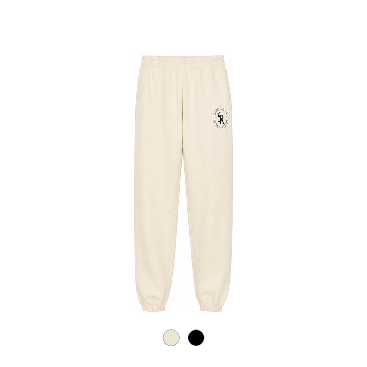 SPORTY&RICH Suede Jogger Sweatpants Cream Black Unisex SS