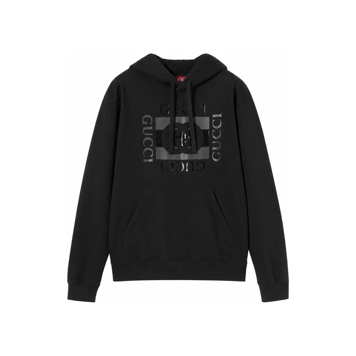 GUCCI Logo Print Cotton Hoodie Sweatshirt for Men