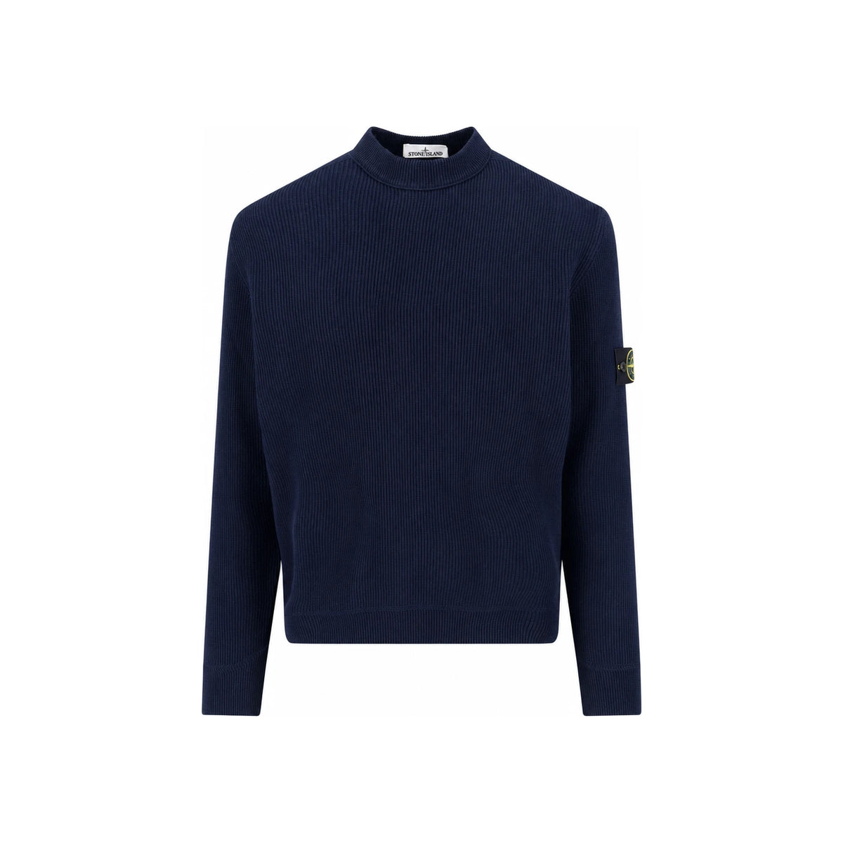 STONE ISLAND Navy Patch Crewneck Knit Sweater for Men L1S15 5100154 S00D8 V0020