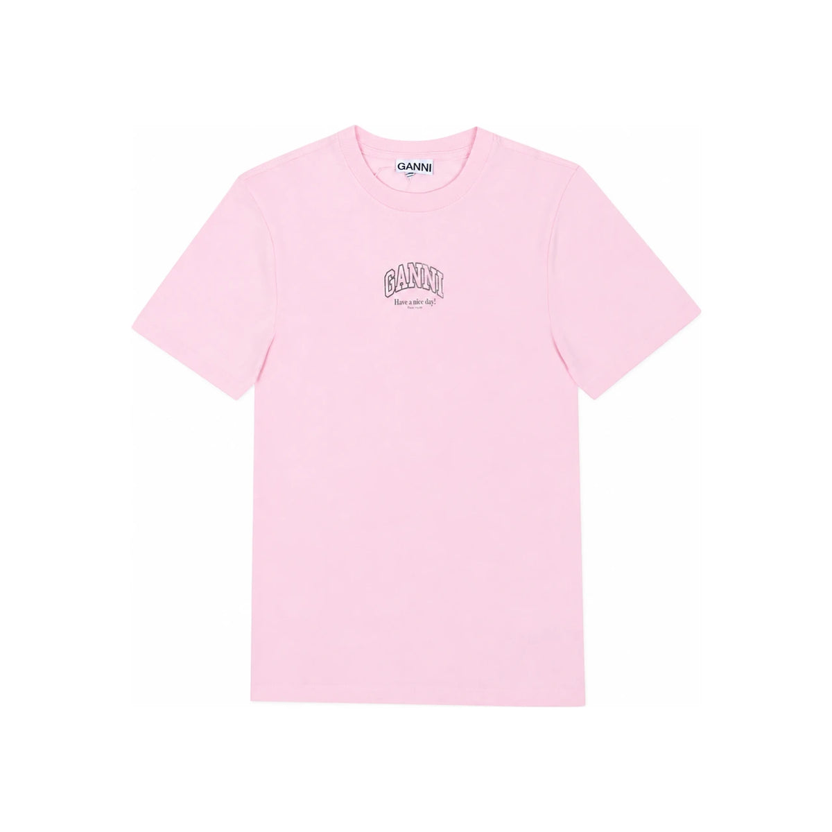 GANNI Logo Print Short Sleeve Women's T-Shirt A1050057 868