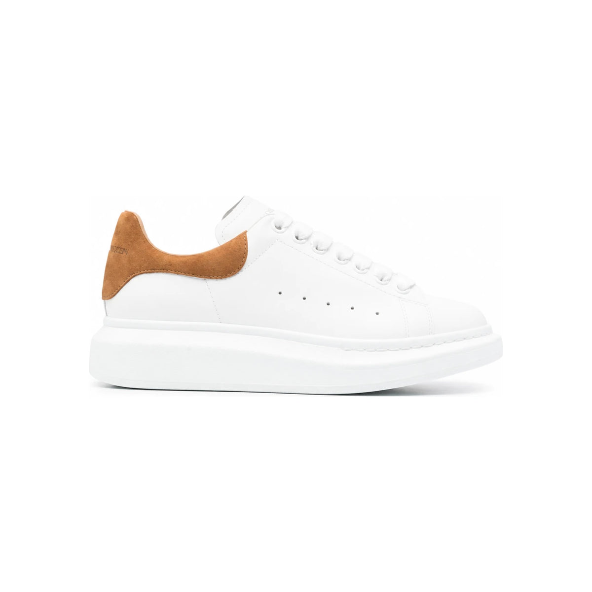 Alexander Mcqueen White Tan Leather Low-Top Sneakers 553680 WIAJW 9900