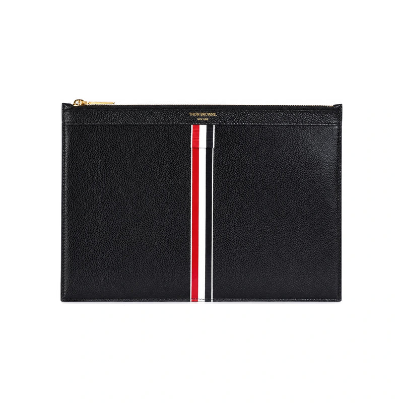 THOM BROWNE Vertical Intarsia Stripe Small Clutch Bag