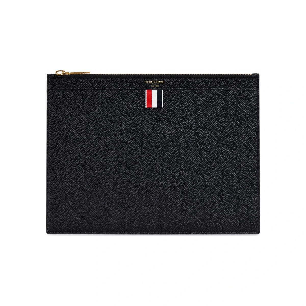 THOM BROWNE Pebble Grain Leather Small Clutch Bag