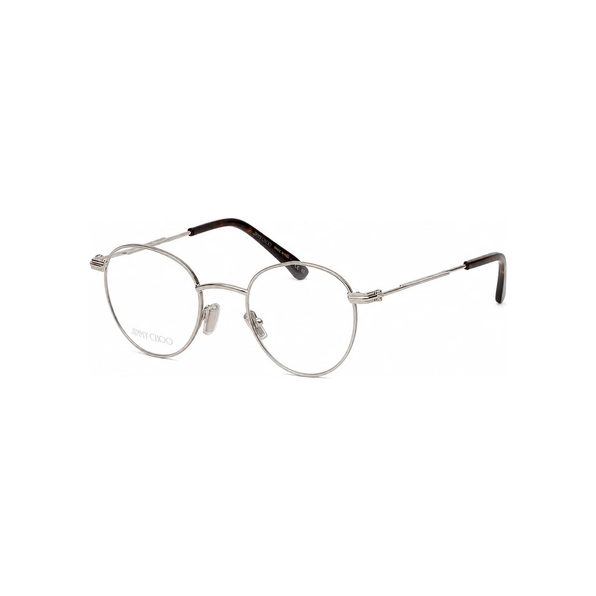 Jimmy Choo Silver Metal Round Eyeglass Frames Unisex JM004 YL7