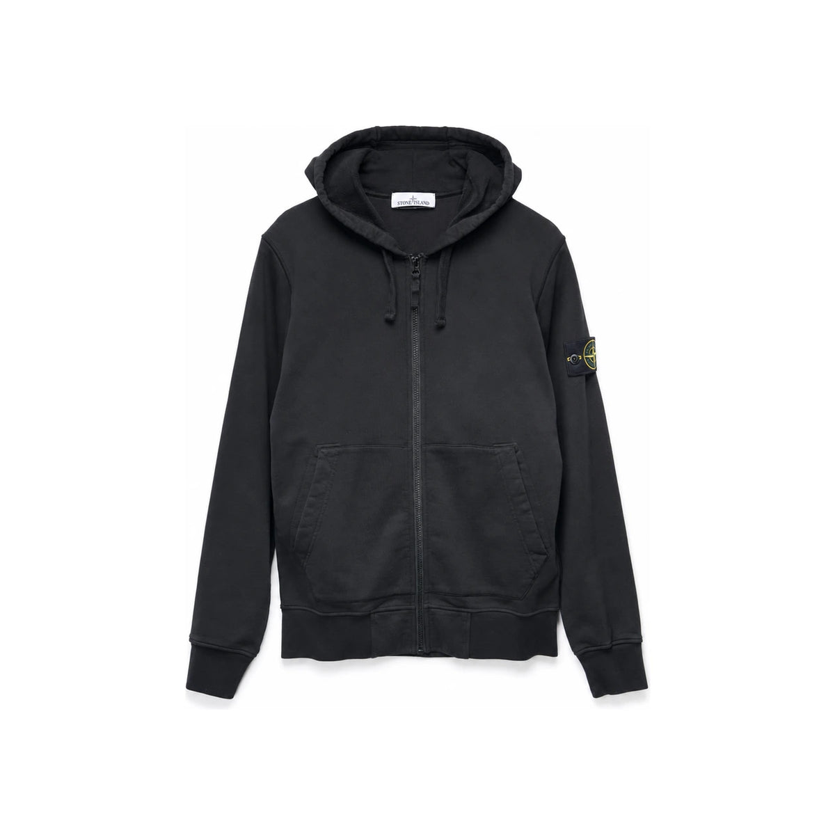 STONE ISLAND Woven Hooded Zip Jacket Black Khaki Men