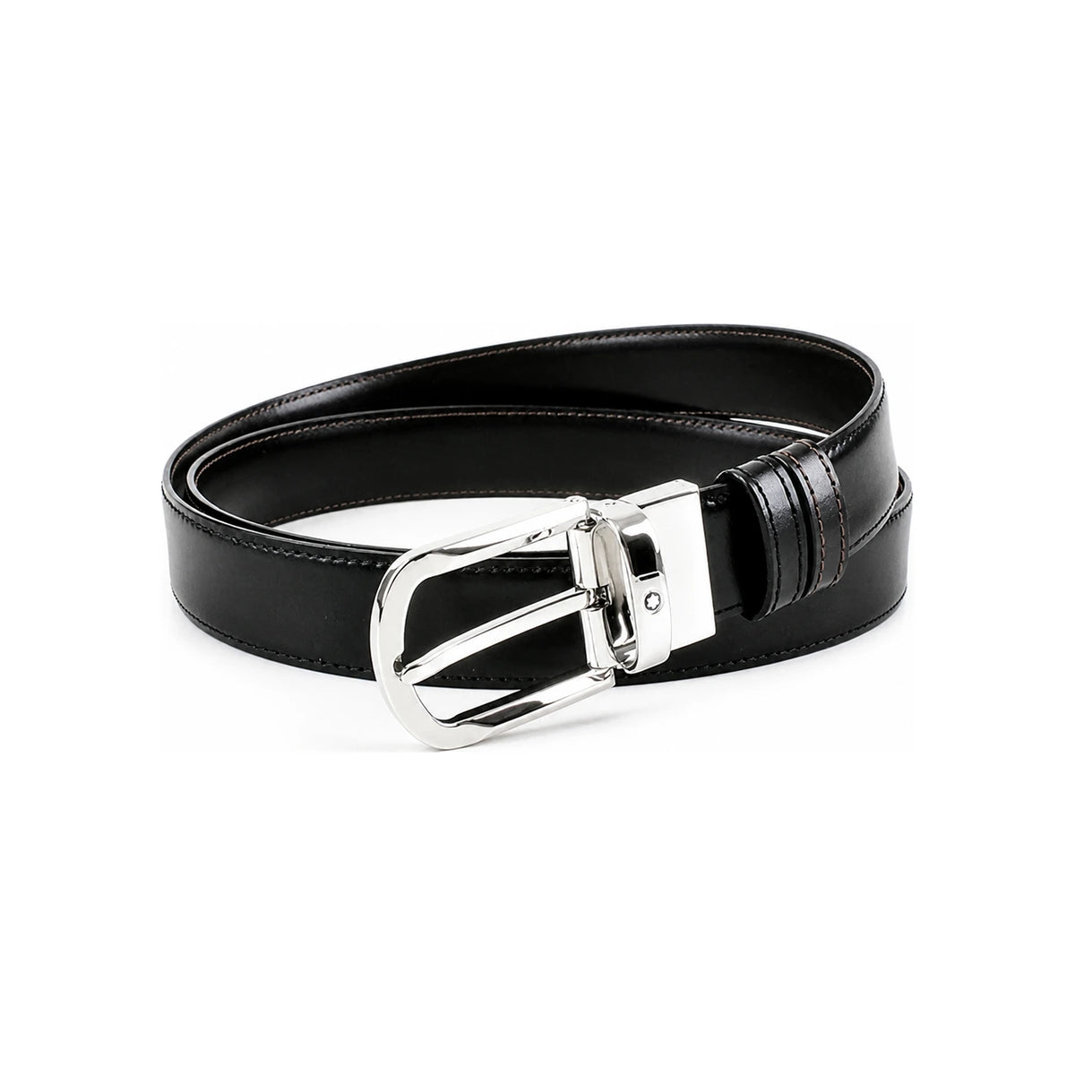 Montblanc Reversible Round Horseshoe Buckle Leather Belt