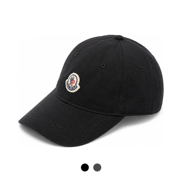 Moncler Classic Logo Cotton Baseball Cap Black