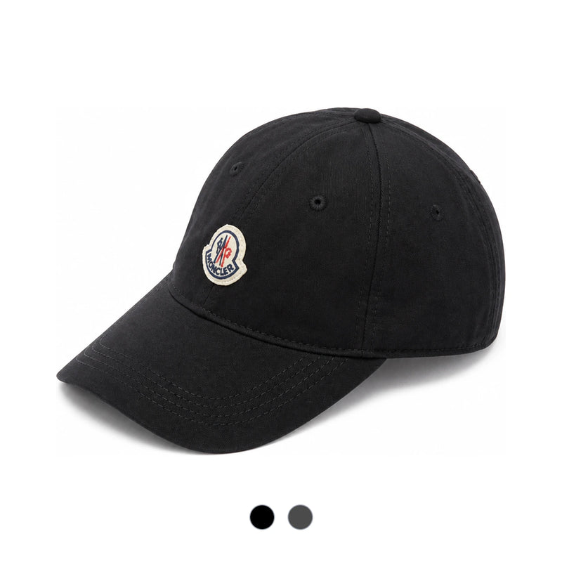 Moncler Classic Logo Cotton Baseball Cap Black