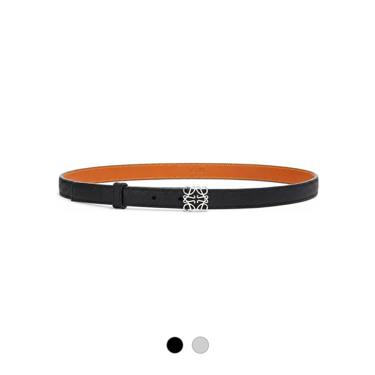 LOEWE Anagram Pebble Grain Calfskin Slim Belt
