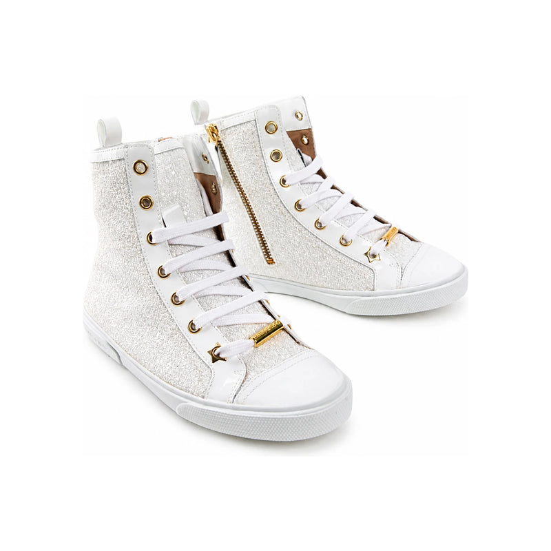 Jimmy Choo Women's Destin Glitter High Top Sneakers DESTIN WHITE