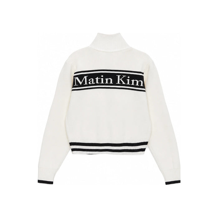 GUCCI Ivory Stripe Zip-Up Knit Cardigan Unisex