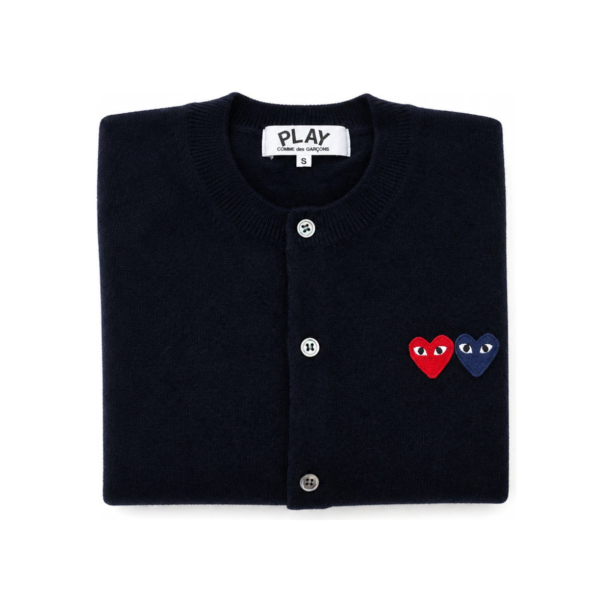 Comme des Garcons Double Heart Play Wool Cardigan for Women