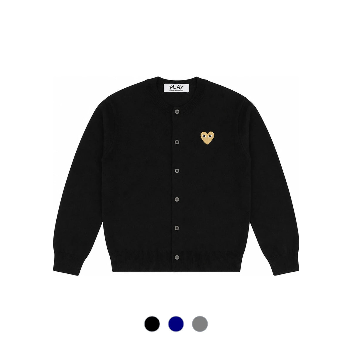 Comme des Garcons Gold Heart Patch Wool Cardigan Women’s