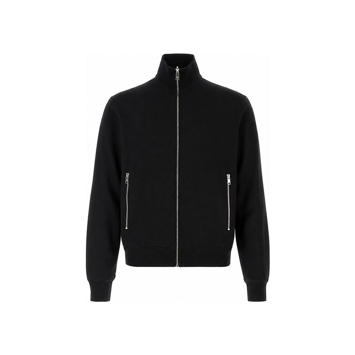 PRADA Black Wool Knit Zip Jacket