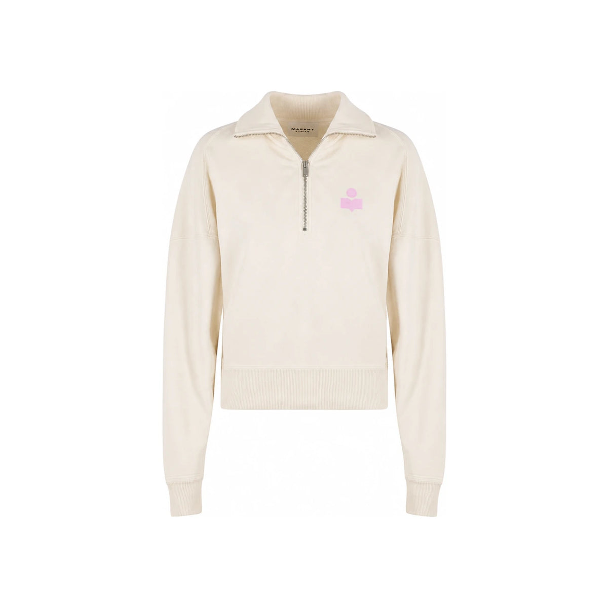 Isabel Marant Ecru Pink Half-Zip Sweatshirt Women’s SW0093FA D1M04E ECPK