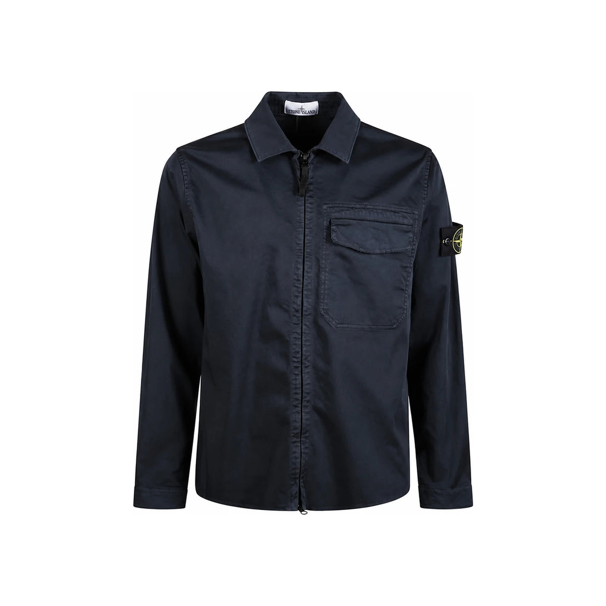 STONE ISLAND Navy Woven Patch Overshirt Zip Jacket Men L1S15 1200015 S0012 V0020