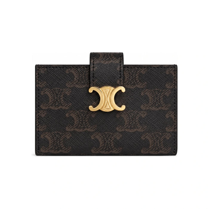 CELINE Nino Accordion Card Holder Triomphe Canvas Tan