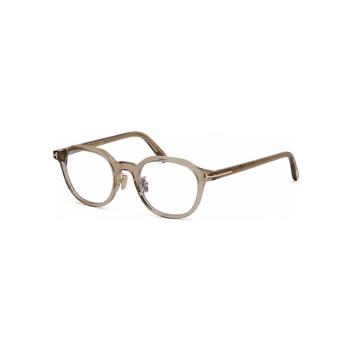 TOM FORD Blue Light Blocking Clear Brown Round Acetate Eyeglasses U TF6011KB 045