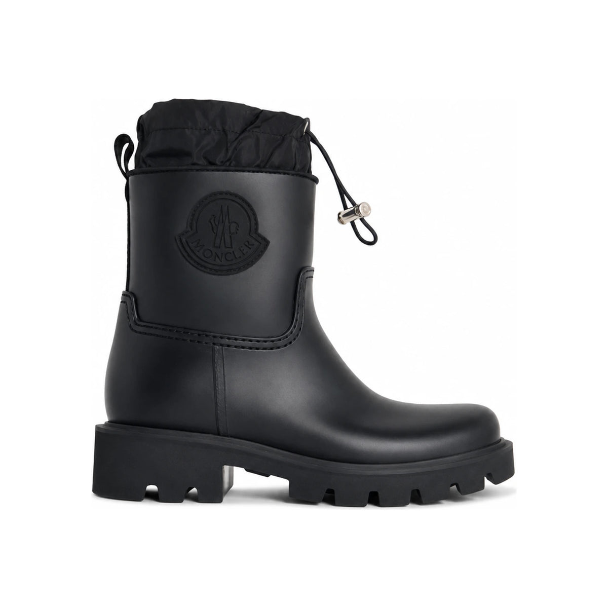 Moncler Black Leather Boots for Women 4G00020 M4522 999 BLACK DOM