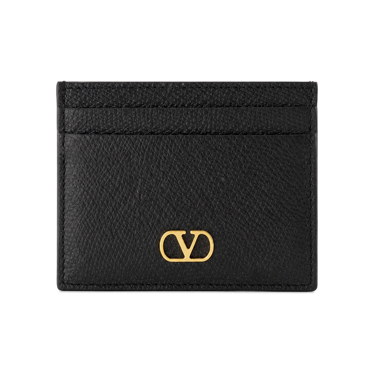 VALENTINO VLogo Leather Card Holder Black for Men