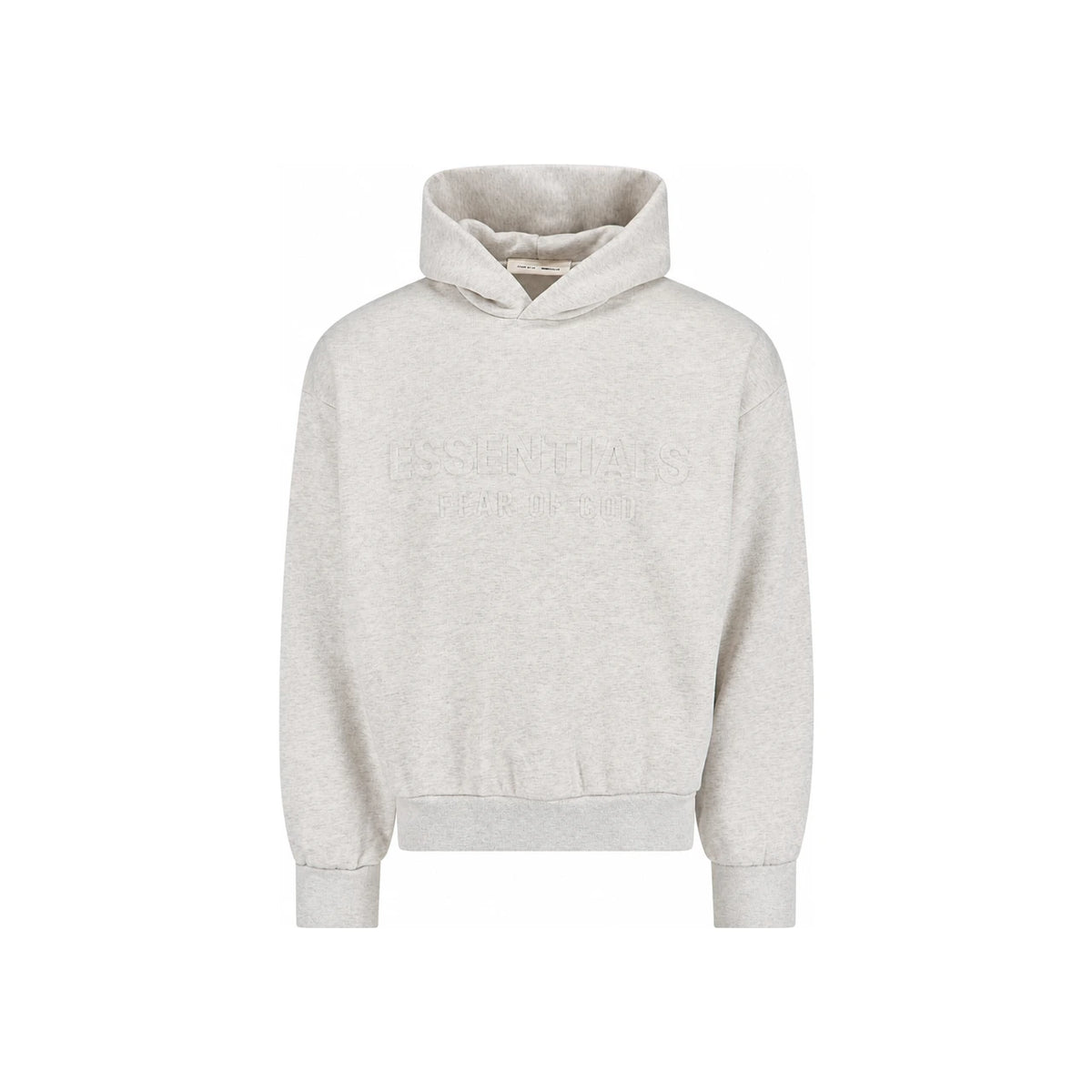 Fear of God Oatmeal Heather Essentials Classic Embossed Hoodie Swea 192HO256212F