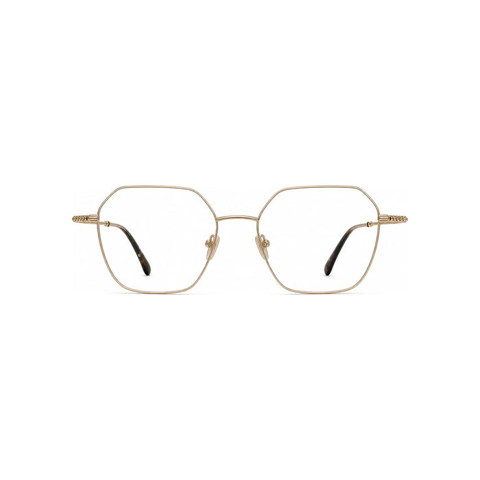 BURBERRY Gold Metal Polygon Eyeglass Frames Unisex BE1381 1109