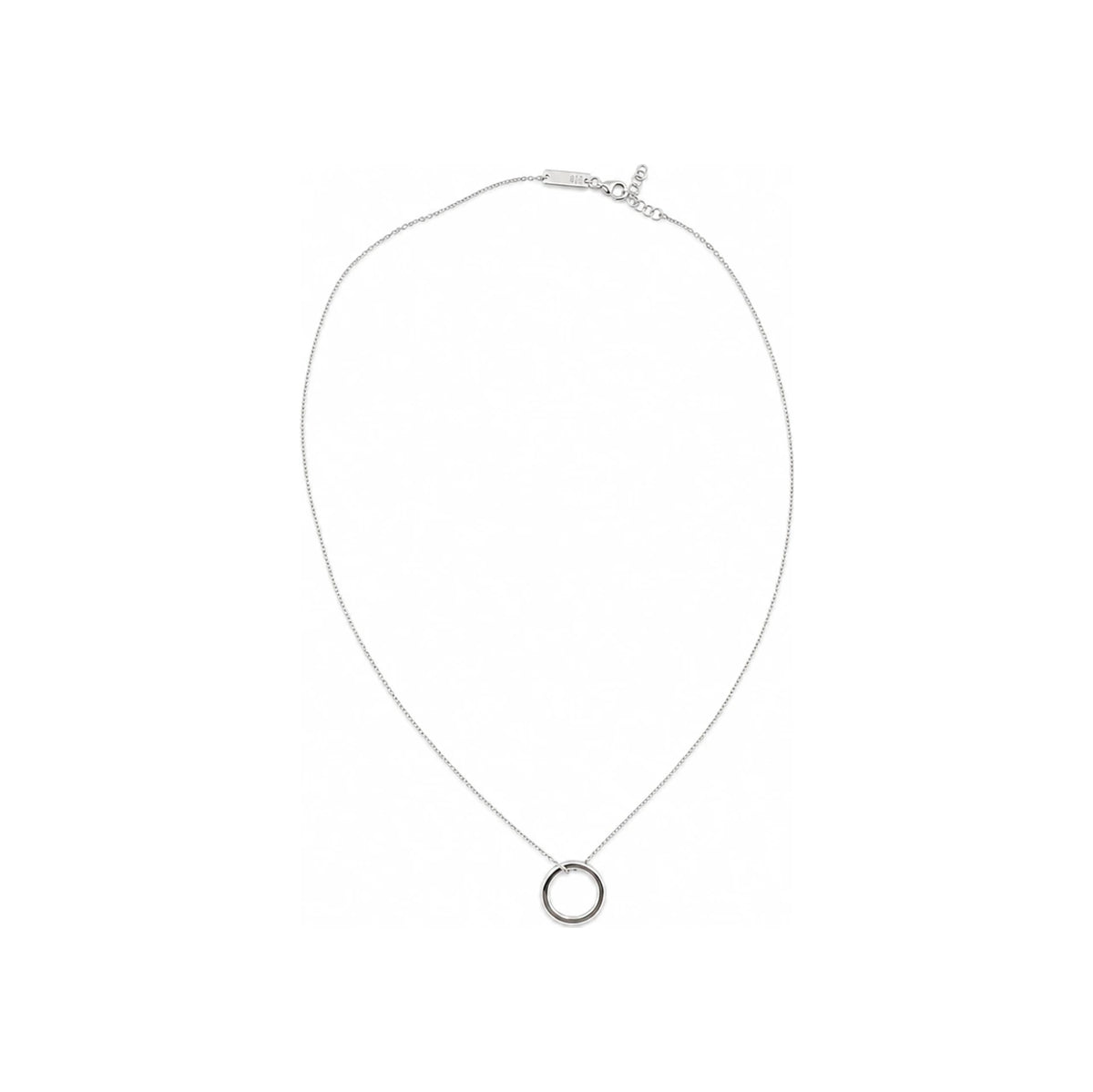 Maison Margiela Engraved Logo Ring Pendant Silver Necklace