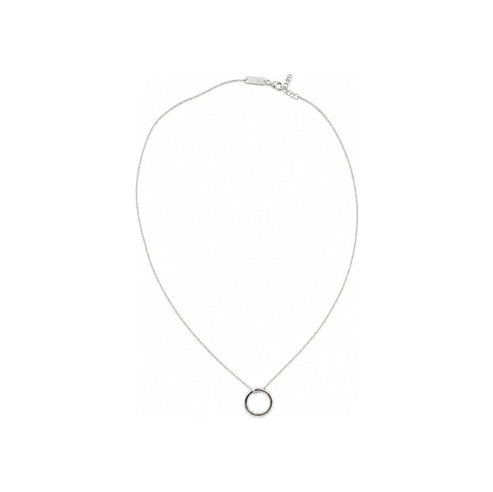 Maison Margiela Engraved Logo Ring Pendant Silver Necklace