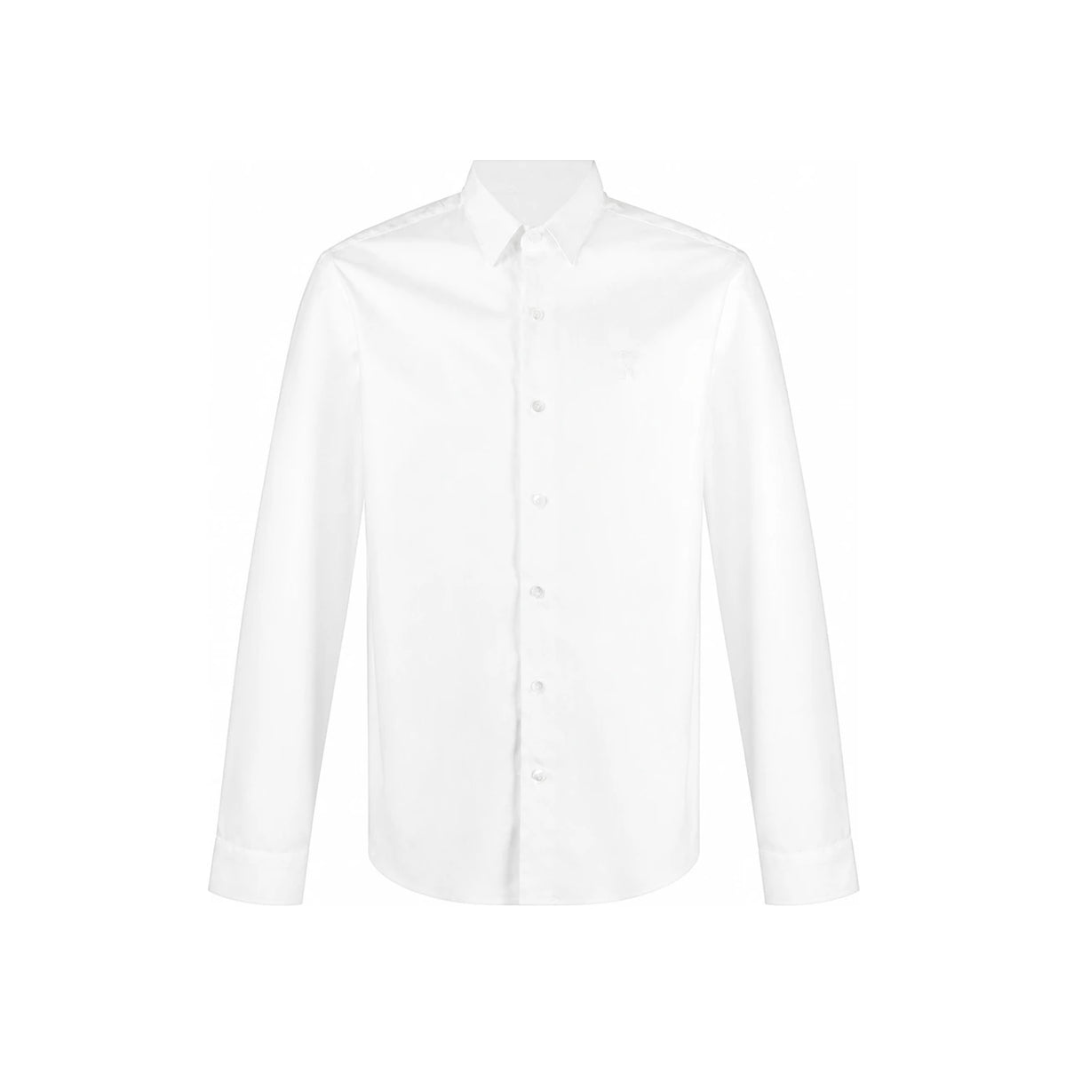 AMI Anniversary Heart Logo Embroidered White Long Sleeve Shirt