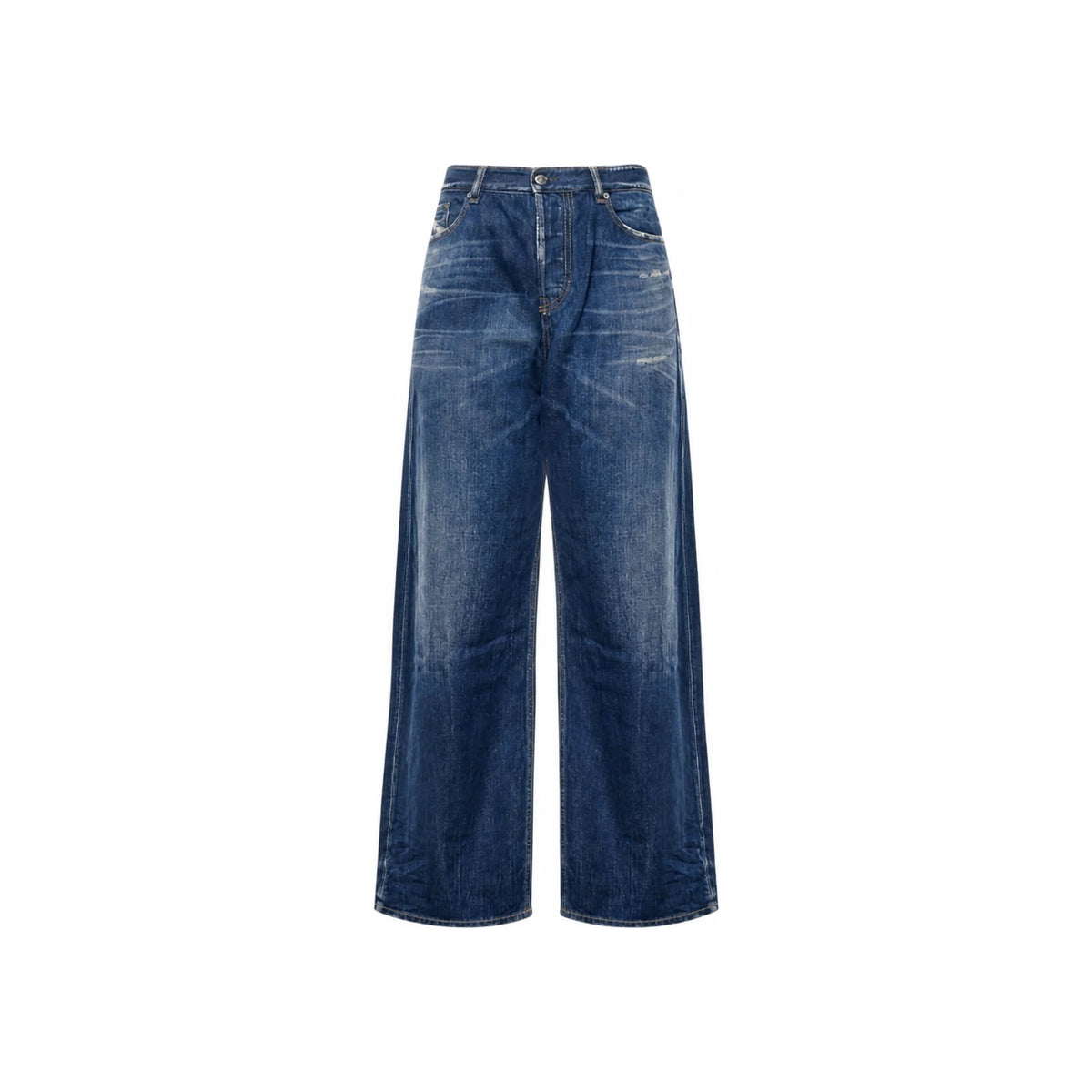 DIESEL Blue Relaxed Low-Rise Wide Denim Shorts A06370 09M06 01