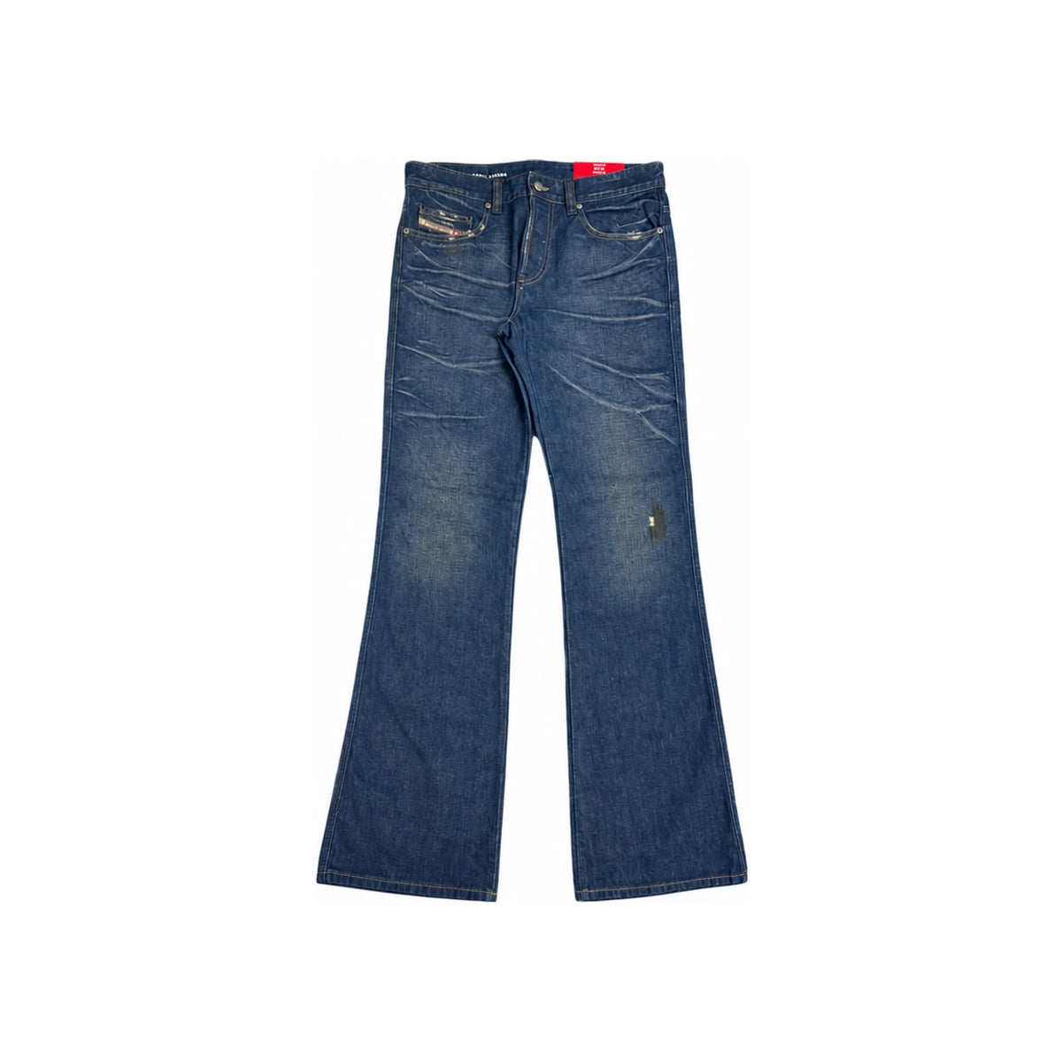 DIESEL Blue Bootcut Denim Shorts Regular Fit Mid Waist A12218 09M60 01