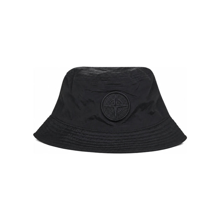 STONE ISLAND Compass Logo Patch Nylon Bucket Hat Black L1S15 9100012 S0076 V0029