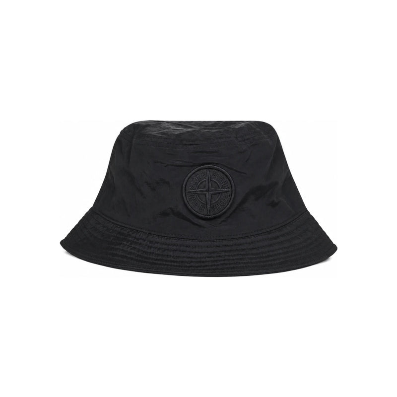 STONE ISLAND Compass Logo Patch Nylon Bucket Hat Black L1S15 9100012 S0076 V0029