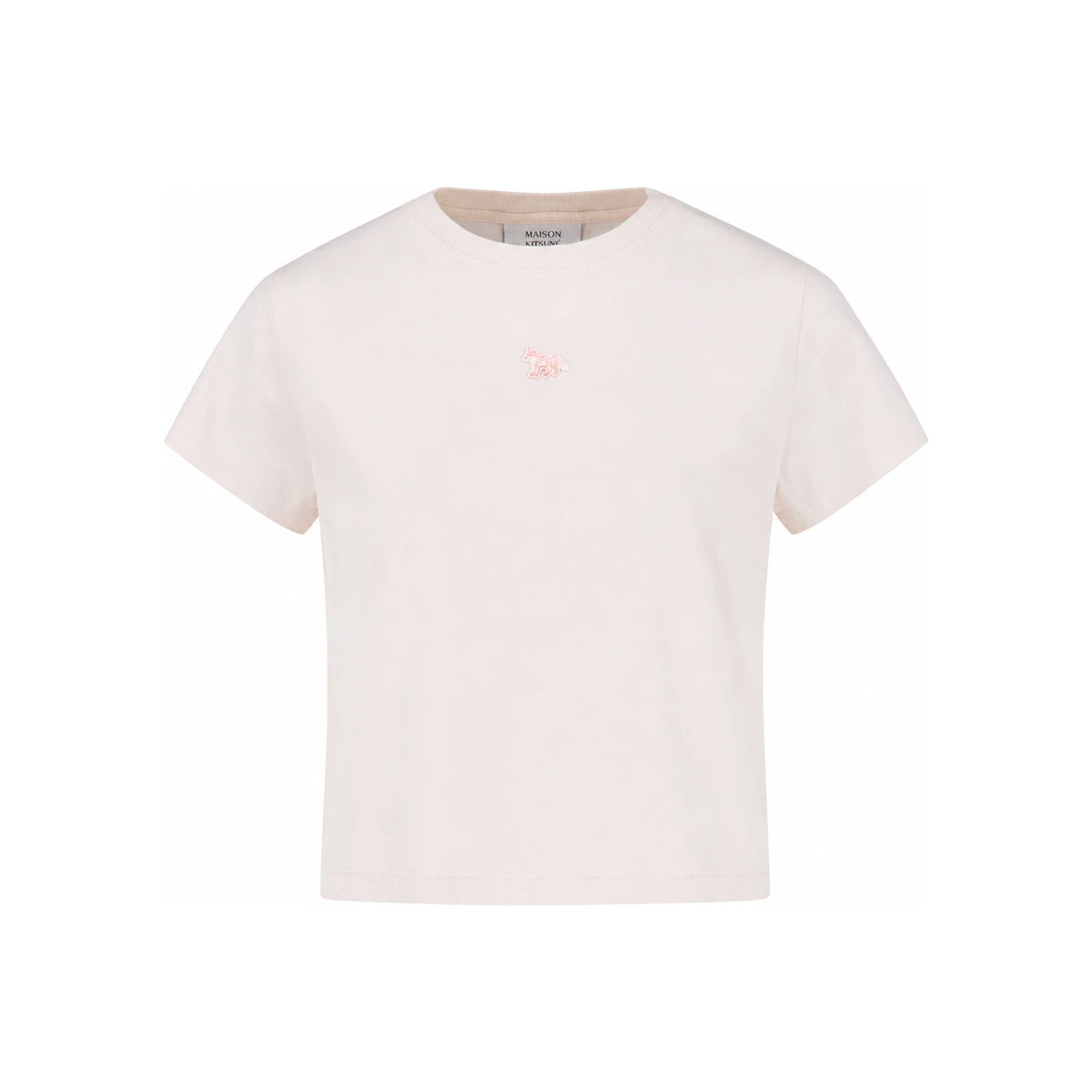 Maison Kitsune Baby Fox Patch Crop Short Sleeve T-Shirt Women White