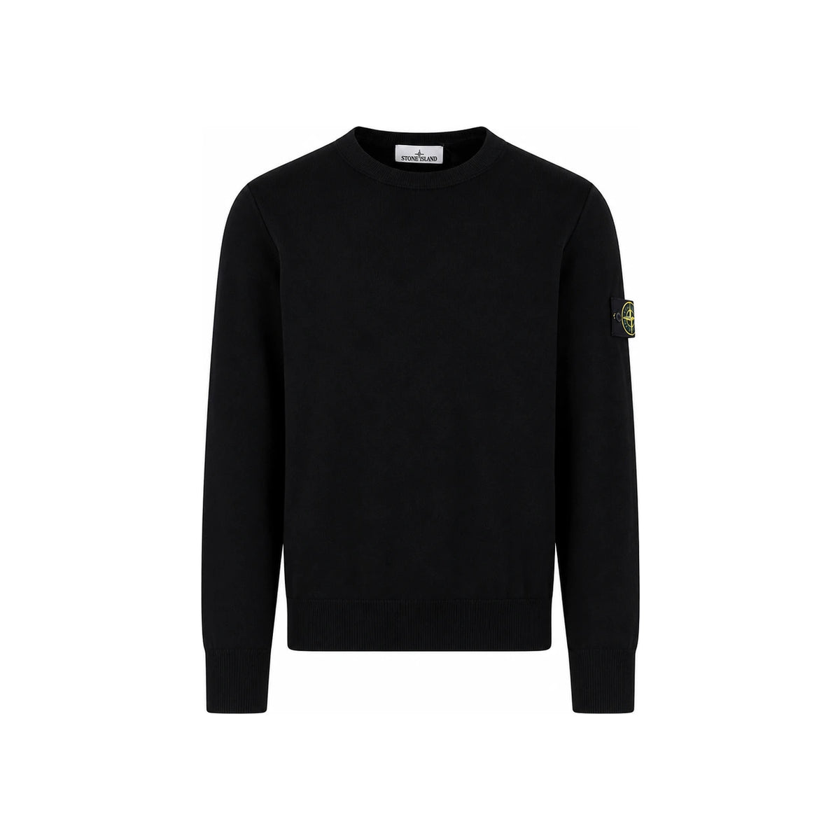 STONE ISLAND Patch Logo Men's Crewneck Knit Sweater Black