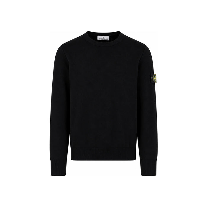 STONE ISLAND Patch Logo Men's Crewneck Knit Sweater Black