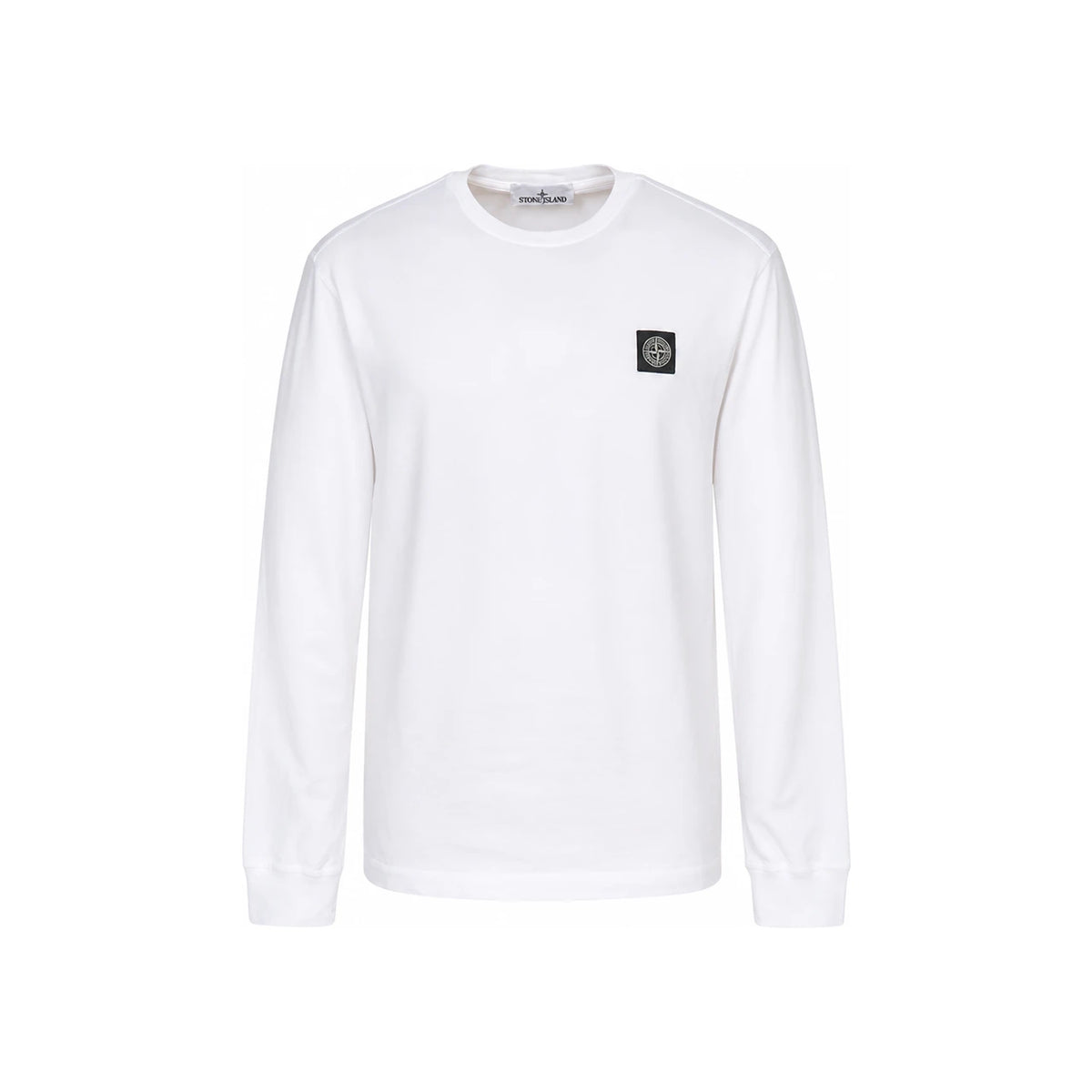 STONE ISLAND Logo Patch Long Sleeve T-Shirt White L1S152100031 S0013 V0001